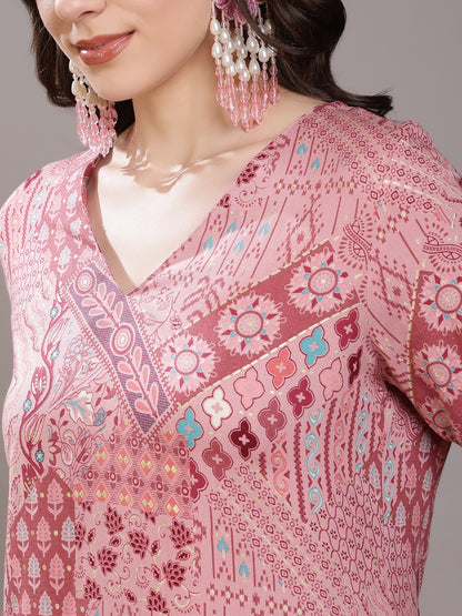 Straight Viscose Rayon Printed Kurta Set