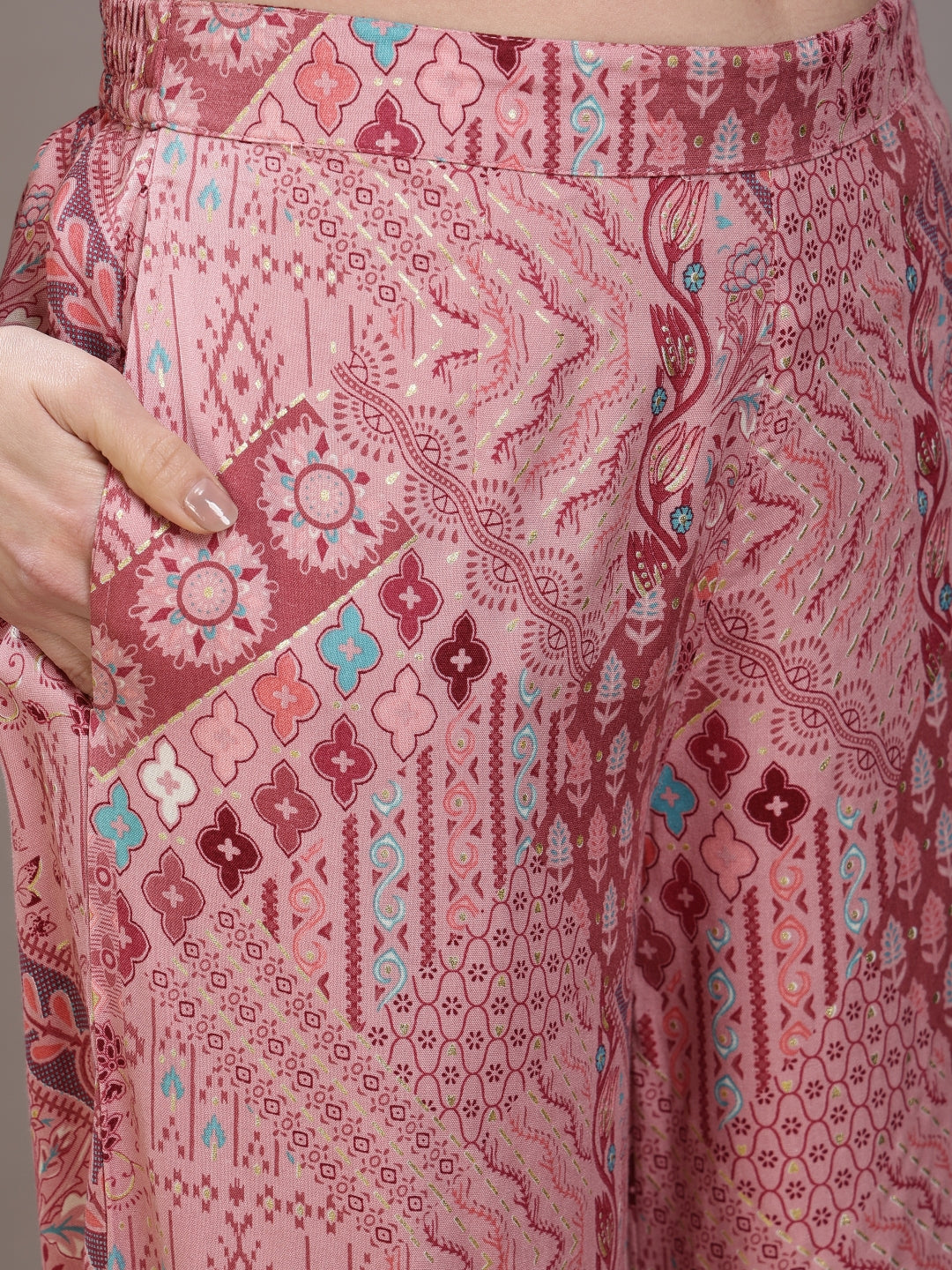 Straight Viscose Rayon Printed Kurta Set