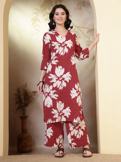 Straight Pure Cotton Printed Kurta Set