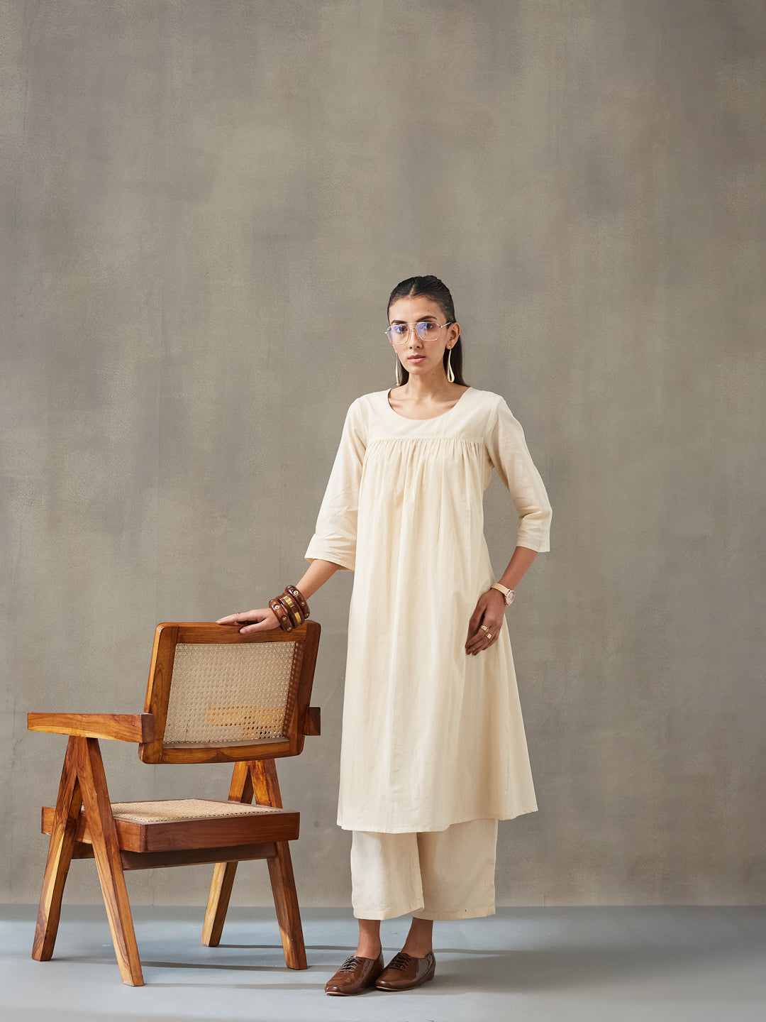 Straight Dyed Pure Cotton Kurta Set