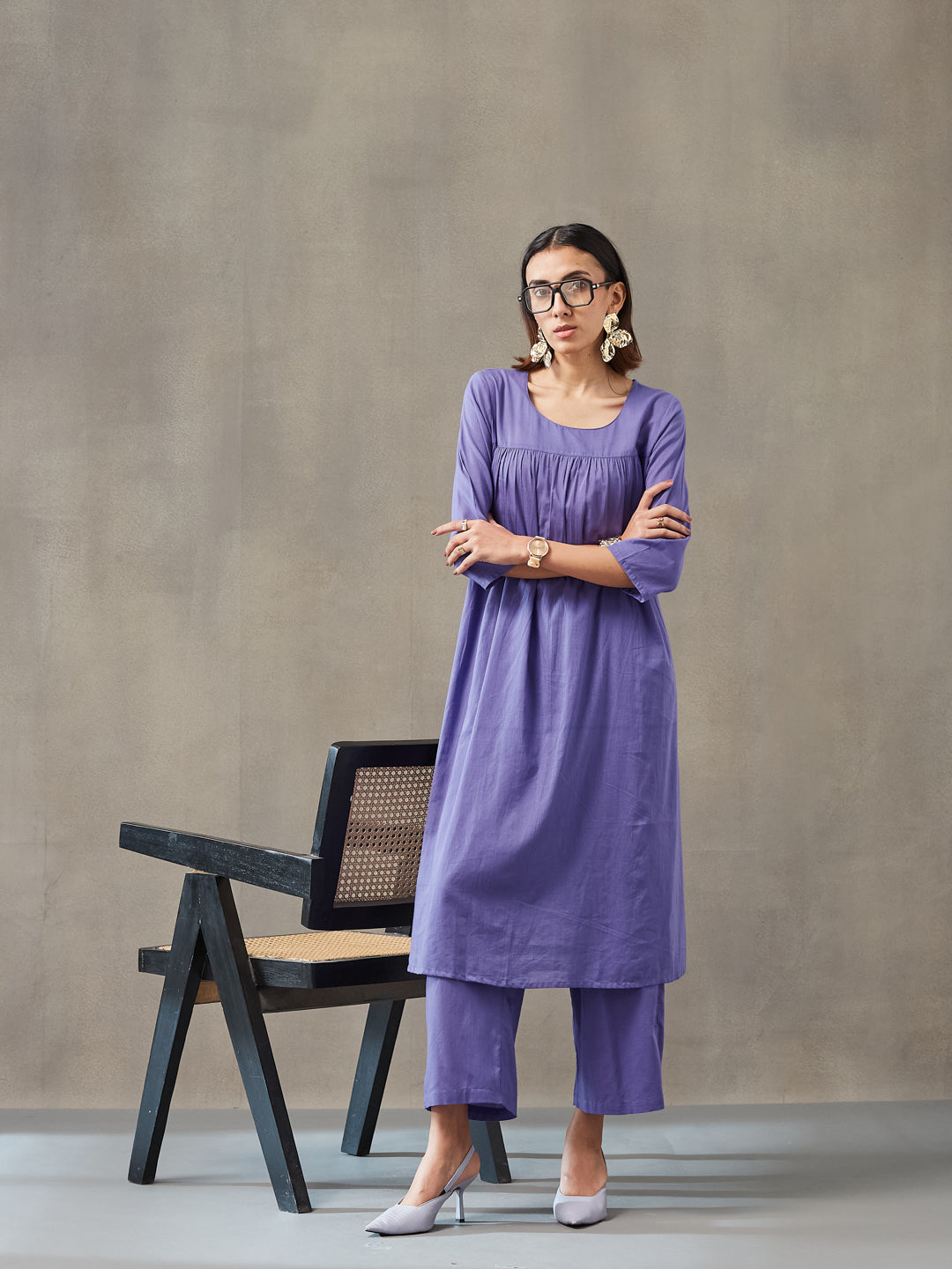 Straight Dyed Pure Cotton Kurta Set