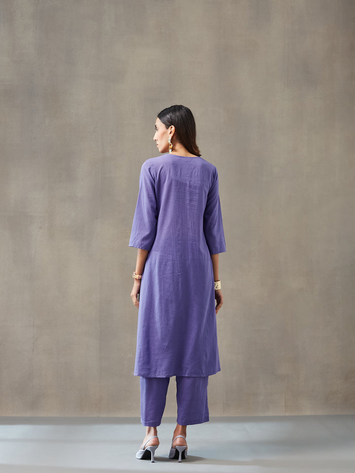 Straight Dyed Pure Cotton Kurta Set