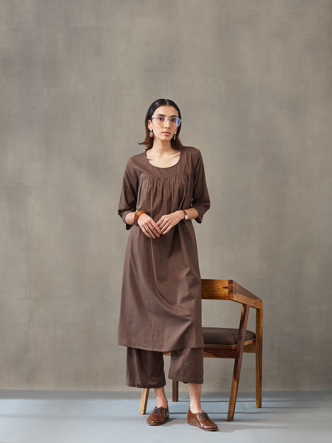 Straight Dyed Pure Cotton Kurta Set