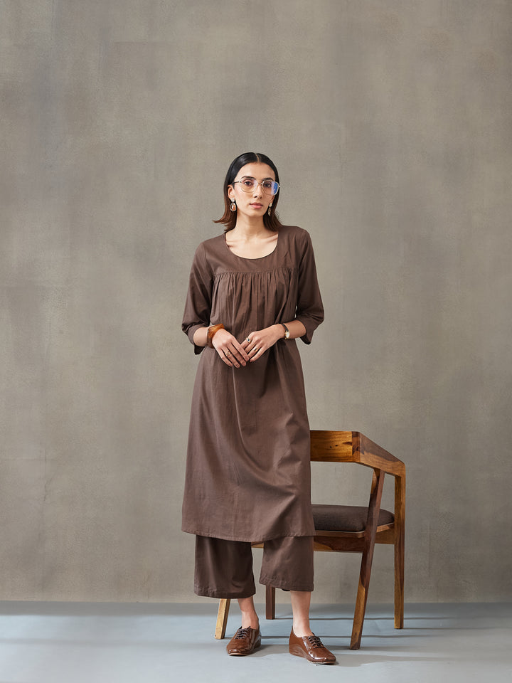 Straight Dyed Pure Cotton Kurta Set