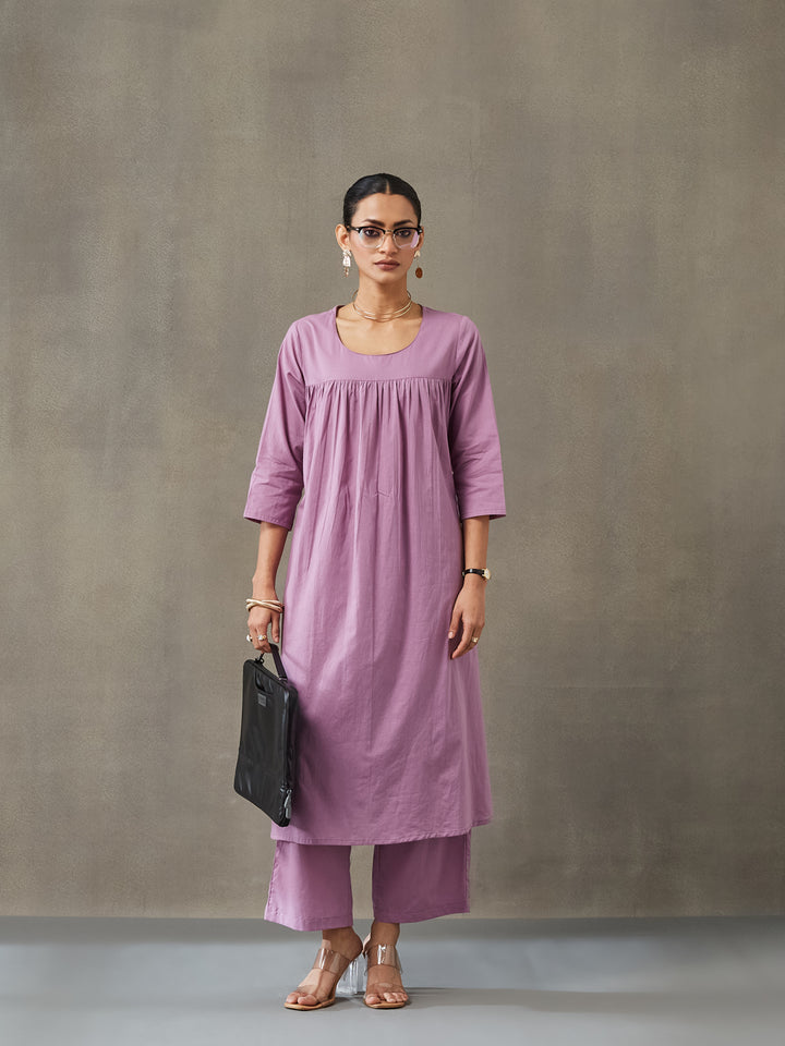 Straight Dyed Pure Cotton Kurta Set