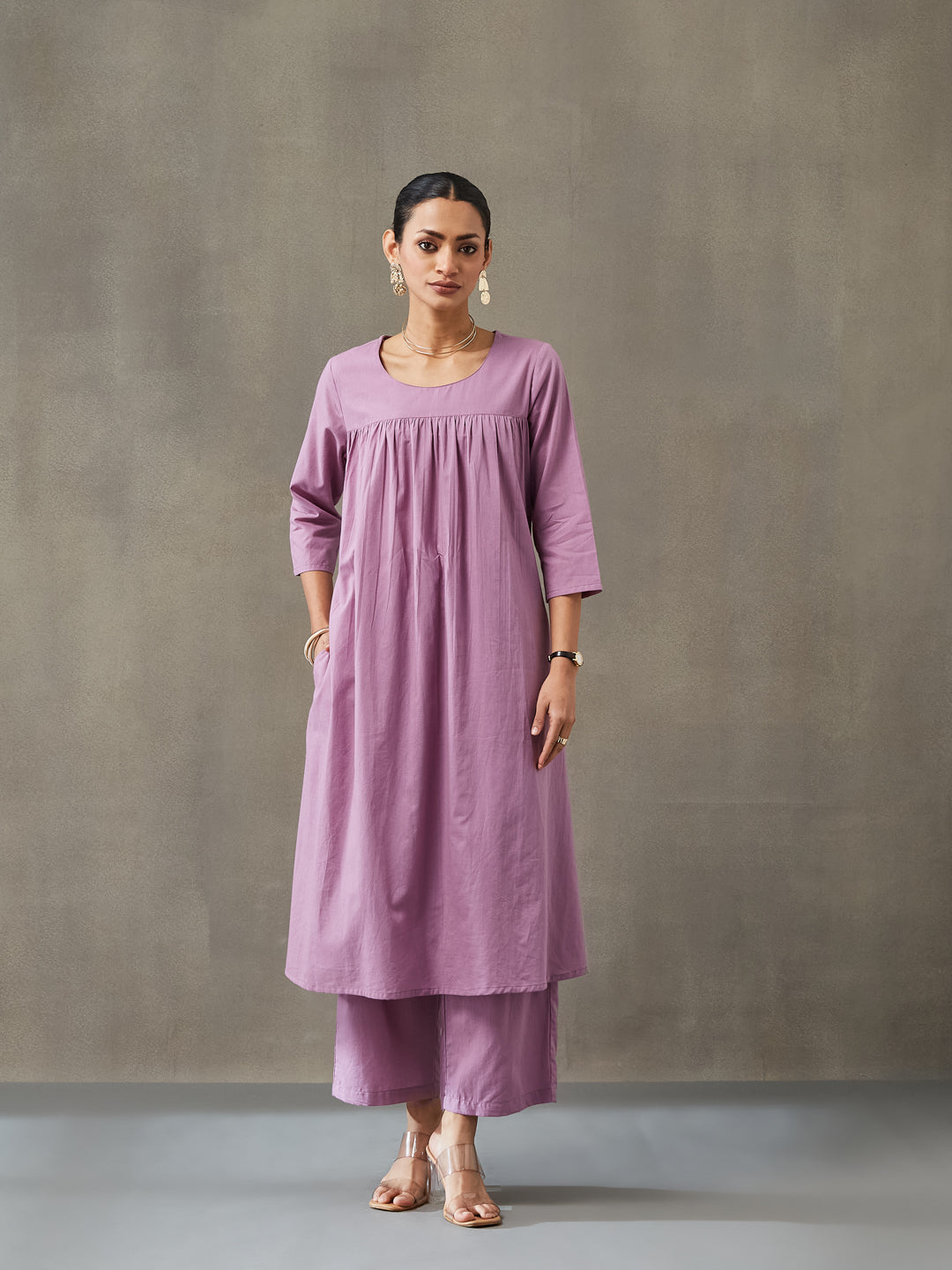 Straight Dyed Pure Cotton Kurta Set