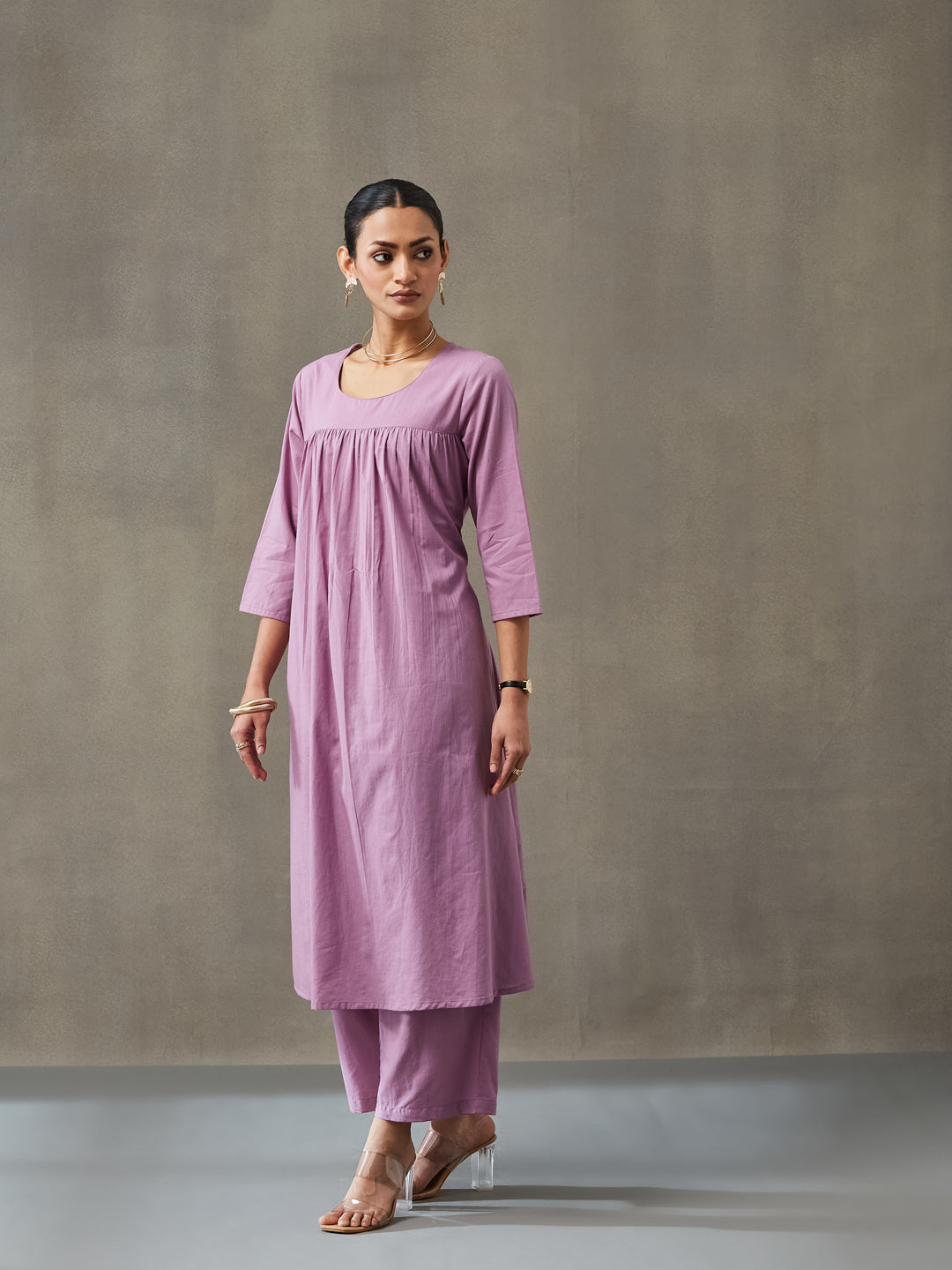 Straight Dyed Pure Cotton Kurta Set