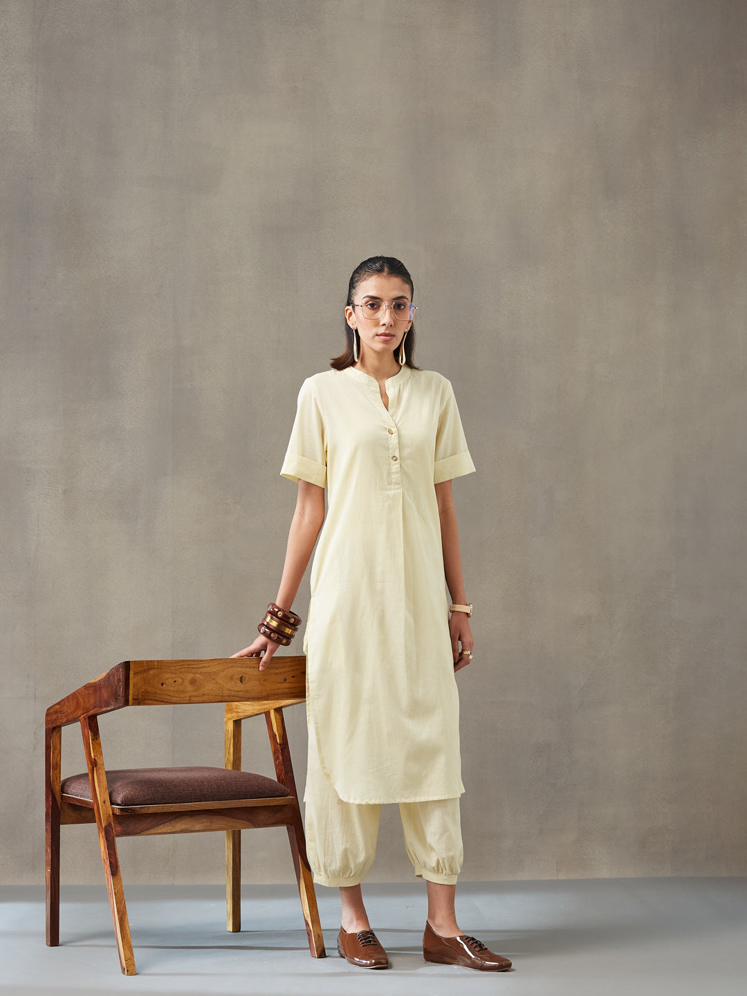 Straight Dyed Pure Cotton Kurta Set