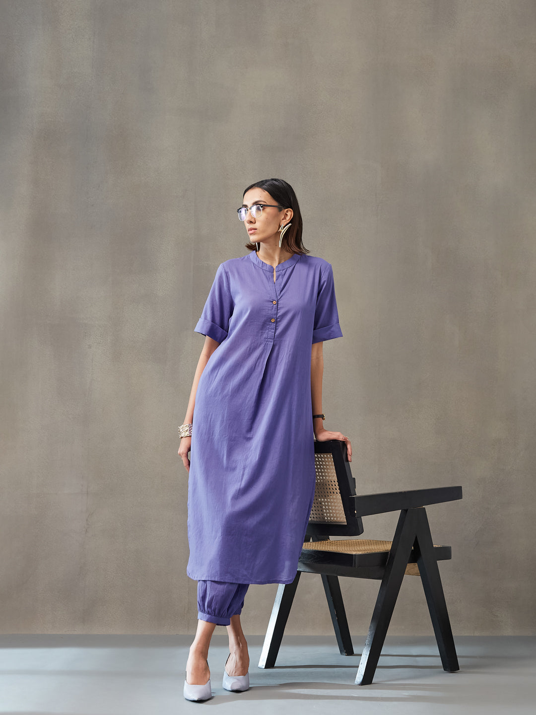 Straight Dyed Pure Cotton Kurta Set