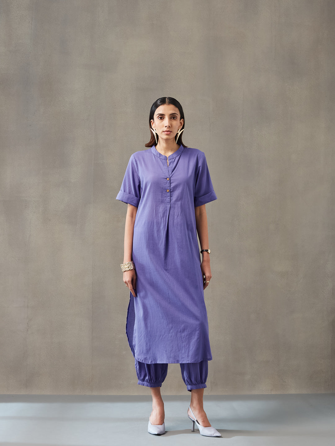 Straight Dyed Pure Cotton Kurta Set
