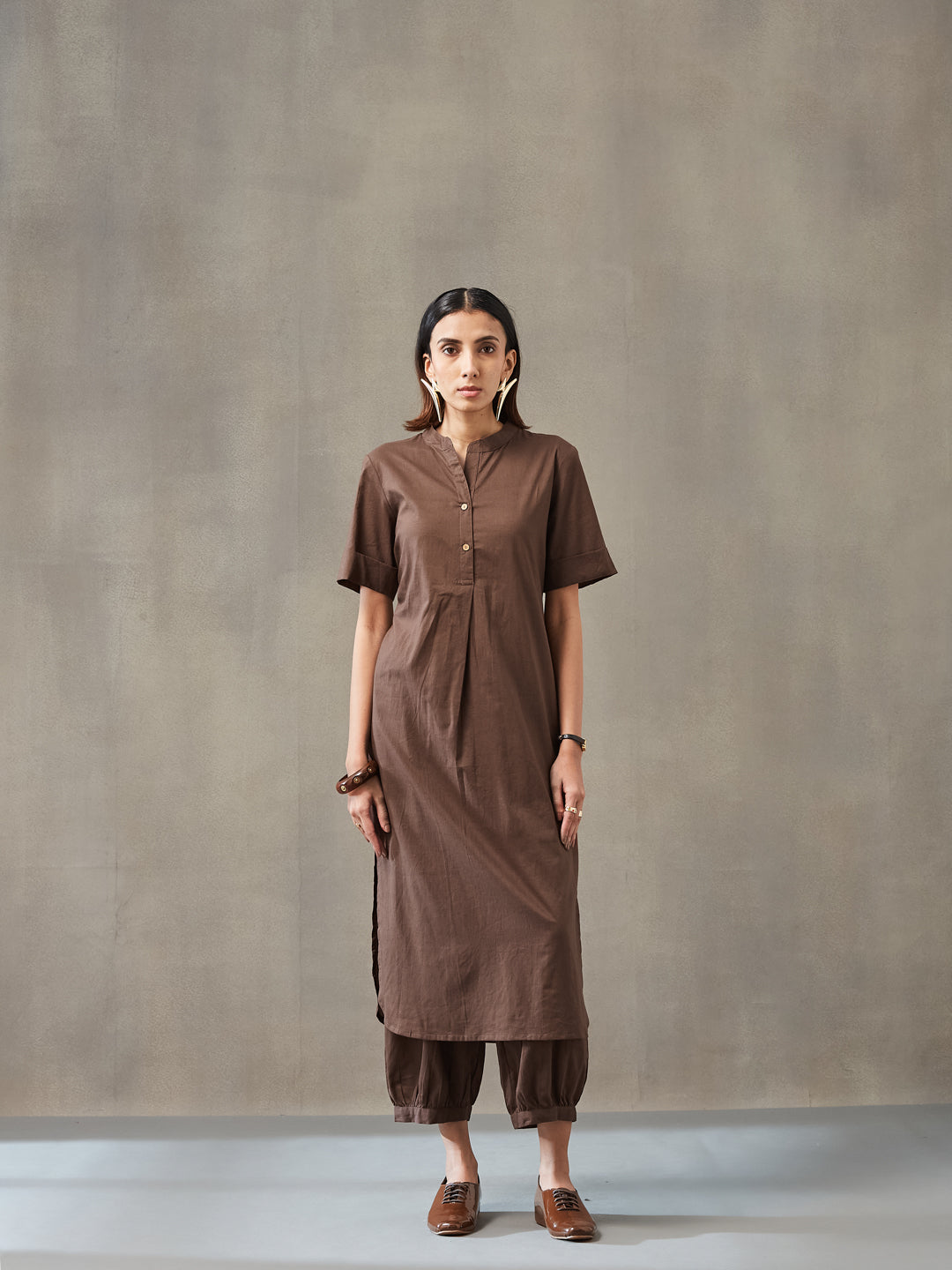 Straight Dyed Pure Cotton Kurta Set