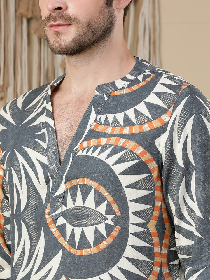Straight Printed Viscose Rayon Kurtas