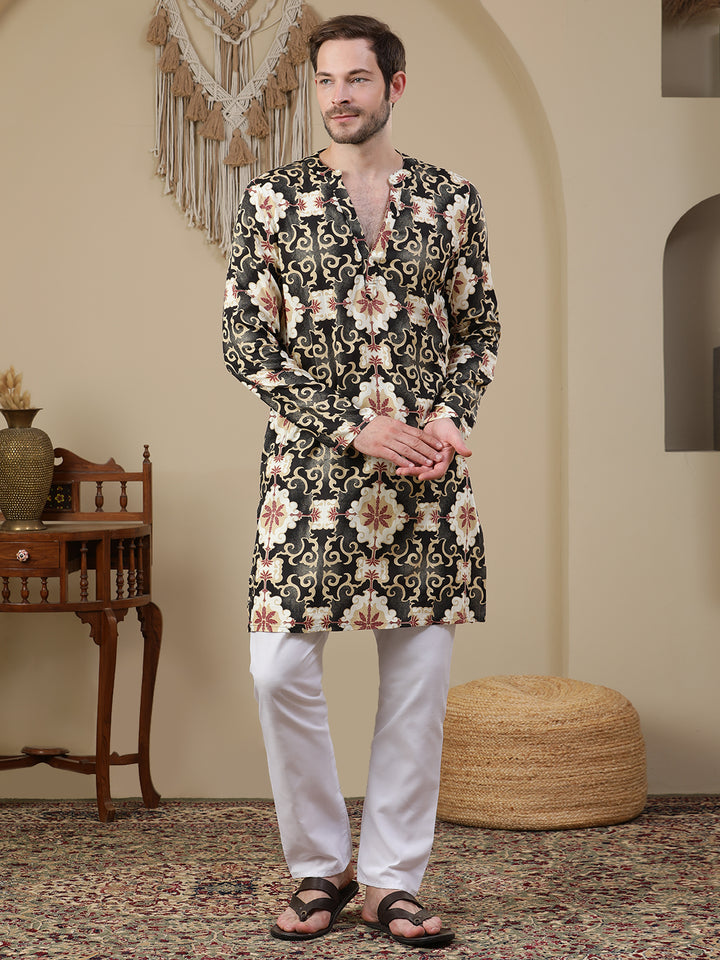 Straight Printed Viscose Rayon Kurtas
