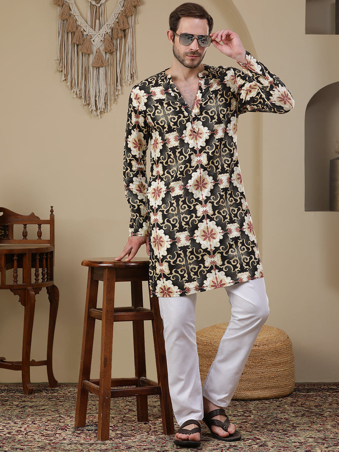 Straight Printed Viscose Rayon Kurtas