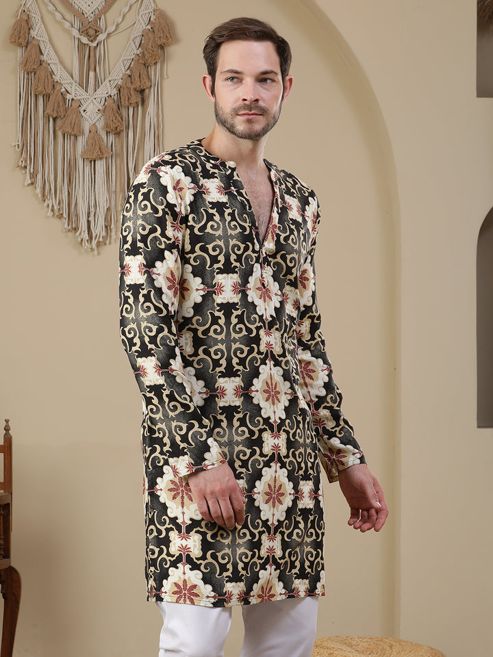 Straight Printed Viscose Rayon Kurtas