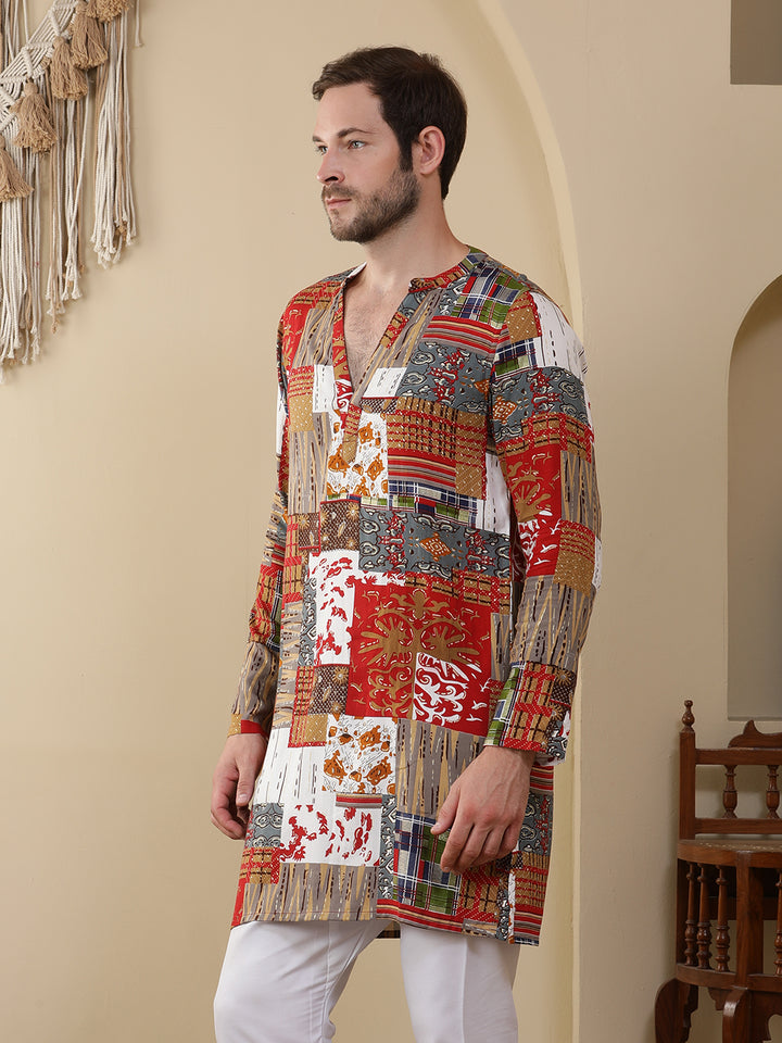 Straight Printed Viscose Rayon Kurtas