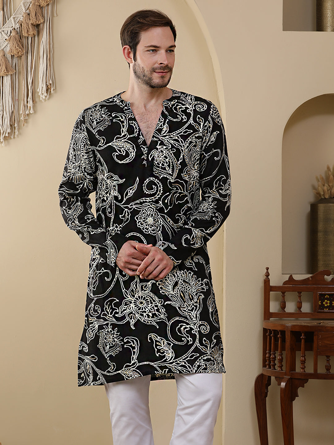 Straight Printed Viscose Rayon Kurtas