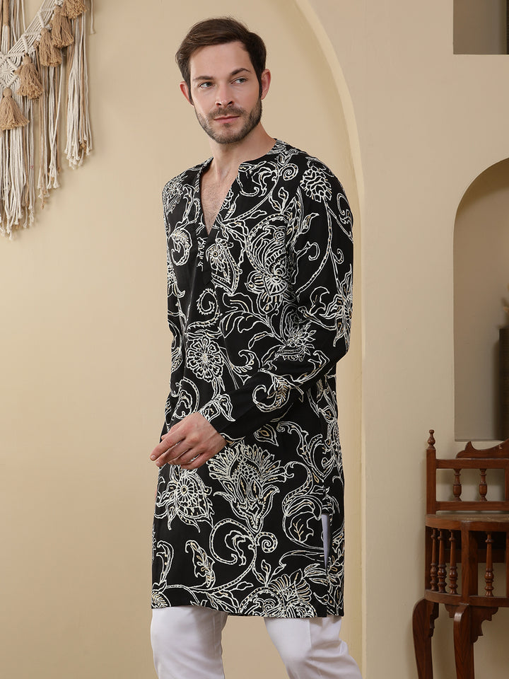 Straight Printed Viscose Rayon Kurtas