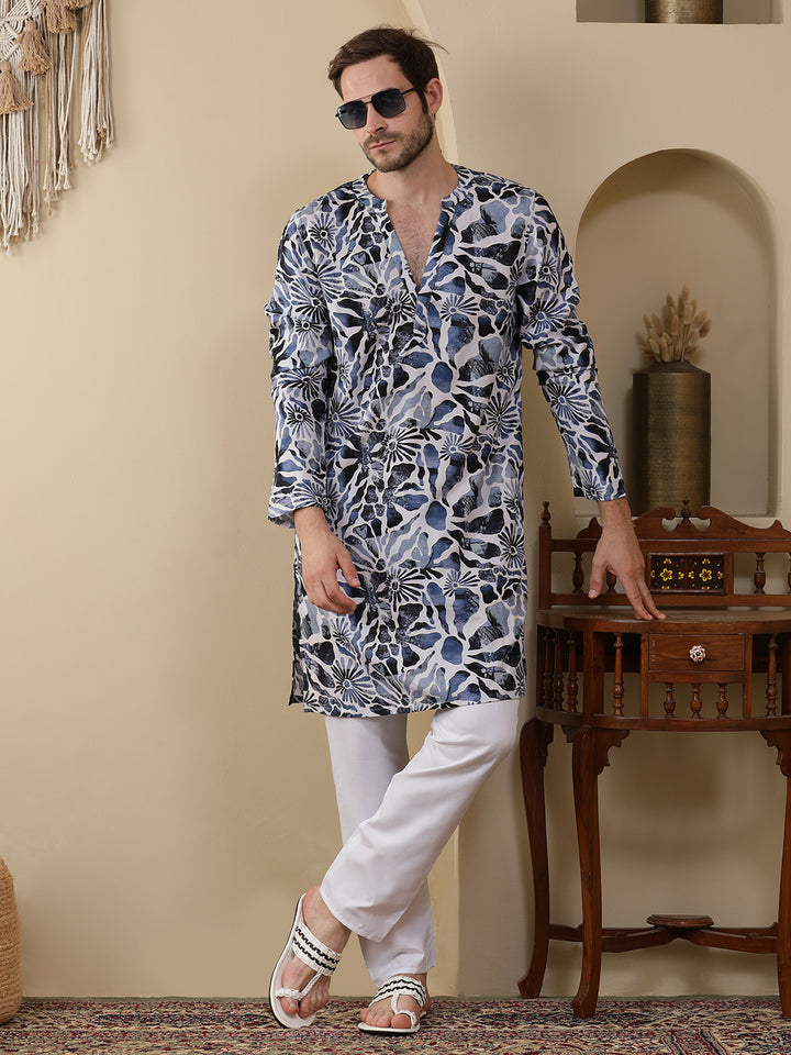 Straight Printed Viscose Rayon Kurtas