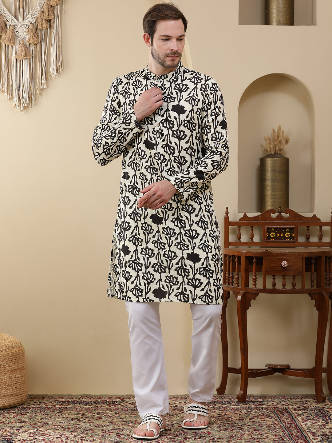 Straight Printed Viscose Rayon Kurtas