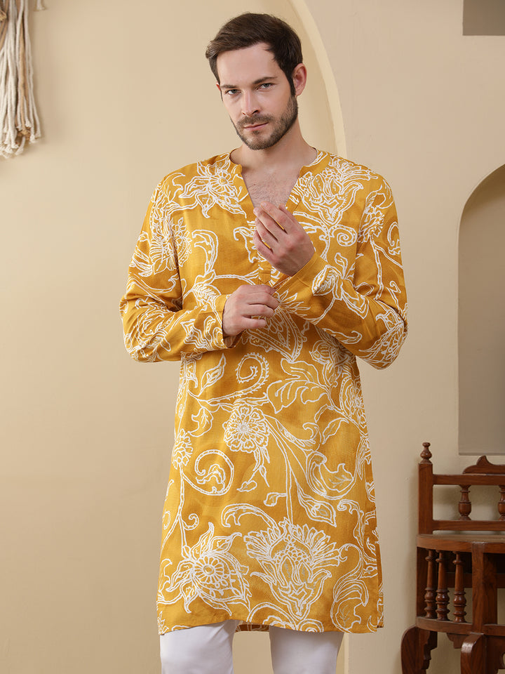 Straight Printed Viscose Rayon Kurtas