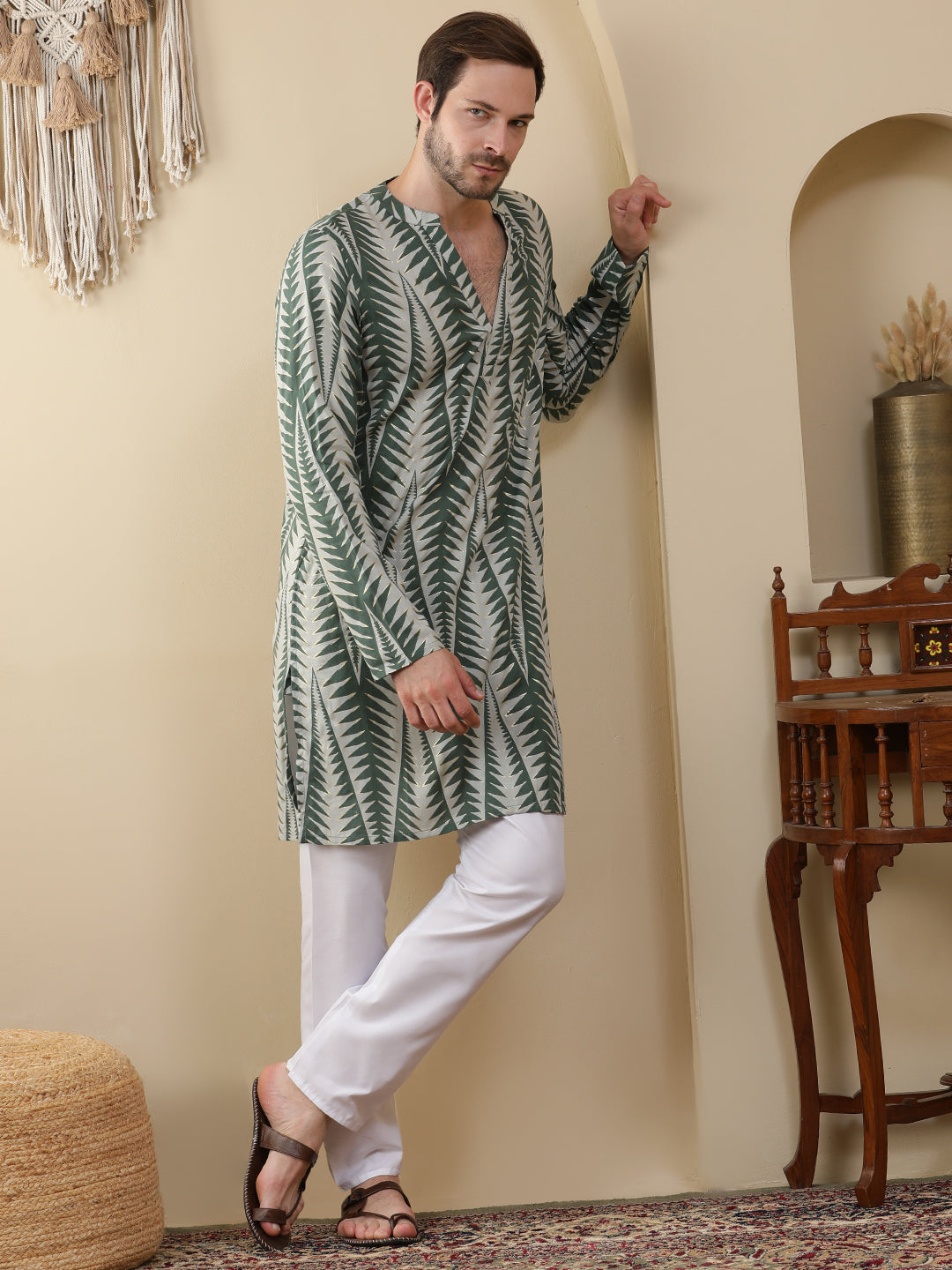 Straight Printed Viscose Rayon Kurtas