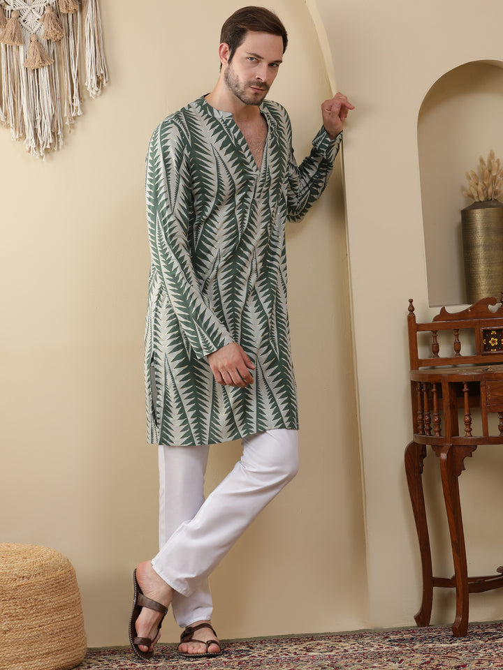 Straight Printed Viscose Rayon Kurtas