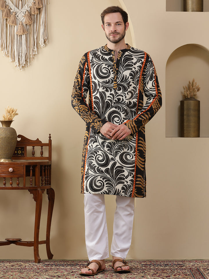 Straight Printed Viscose Rayon Kurtas