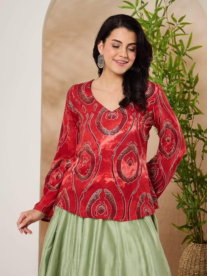 Viscose Rayon Printed Top