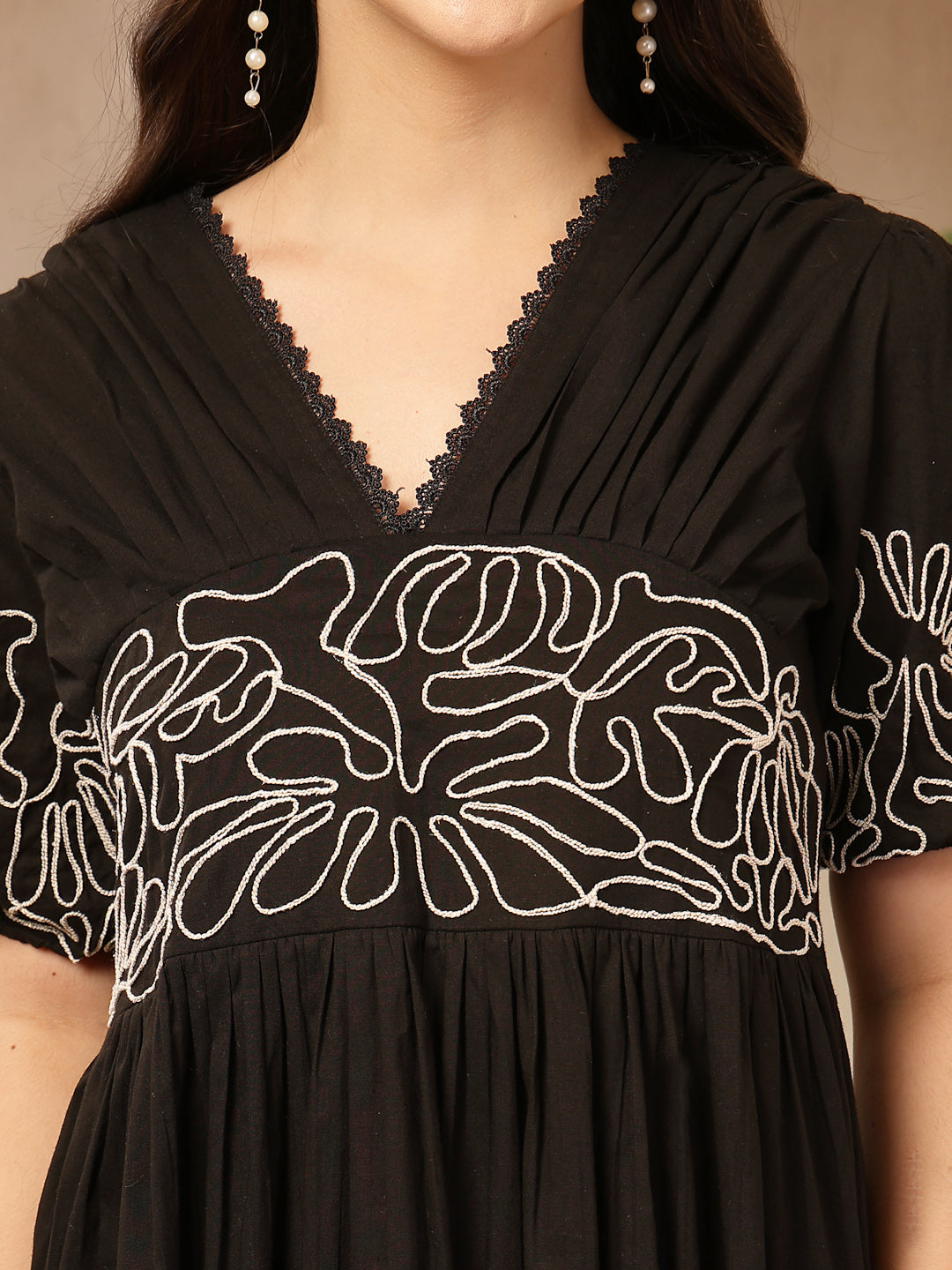 Solid Cotton Flared Dress