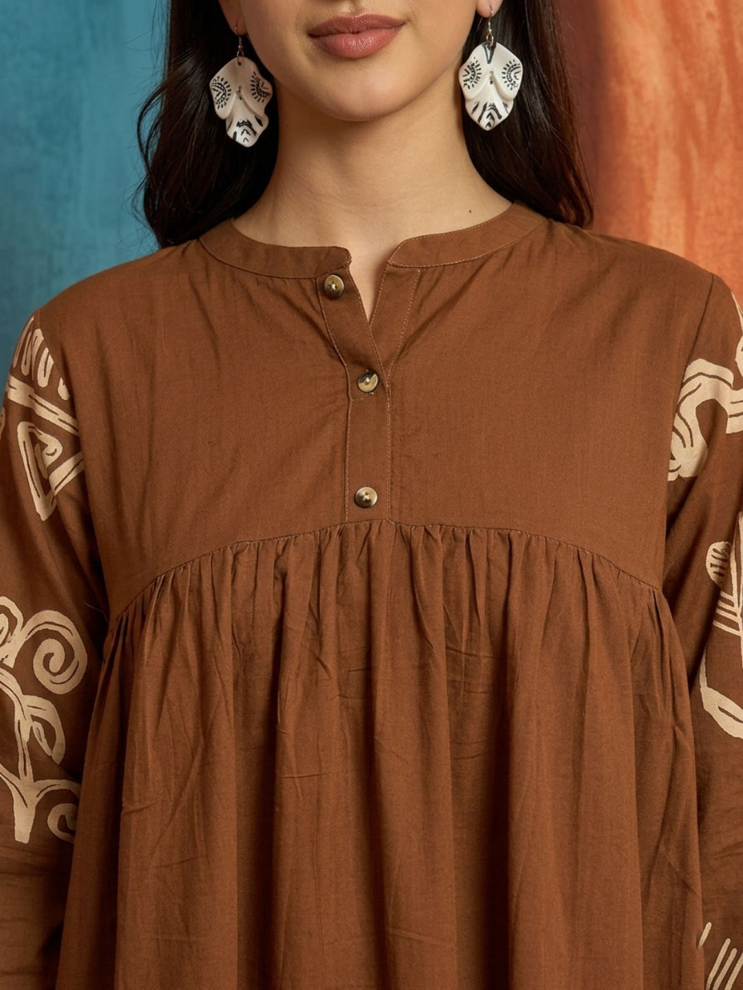 Boho Printed Cotton Tiered Dress