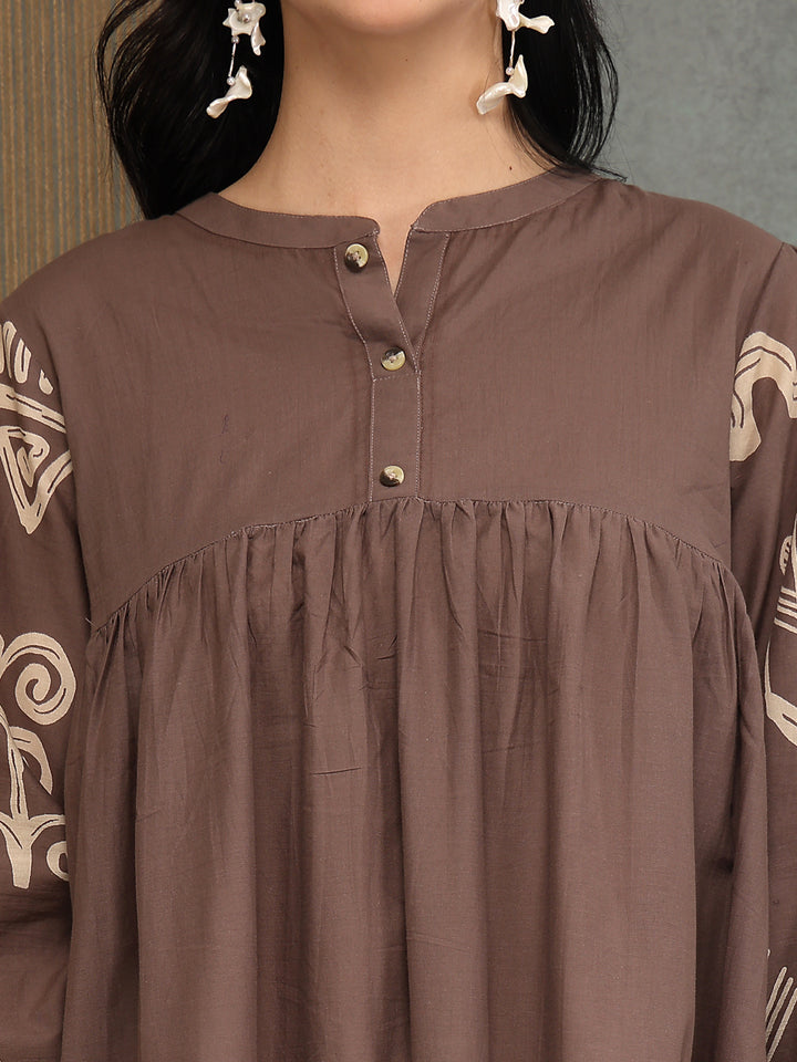 Boho Printed Cotton Tiered Dress