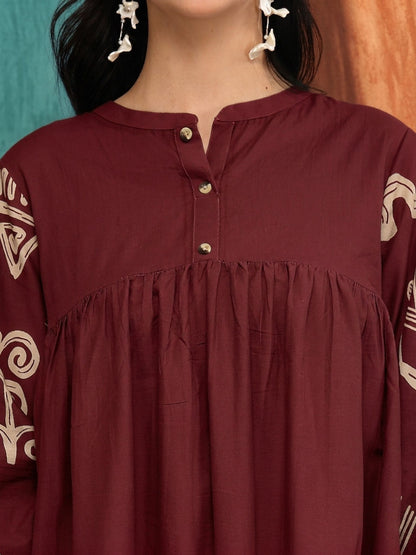 Boho Printed Cotton Tiered Dress