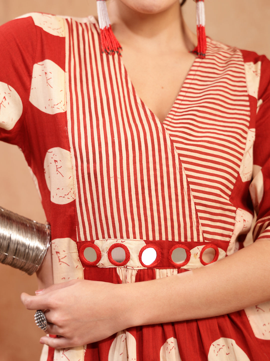 Block Printed Cotton Flared Dress