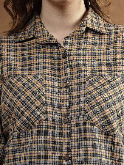 Semi Woolen Checked Wool Blend Blazer Dress (Pre-Order)
