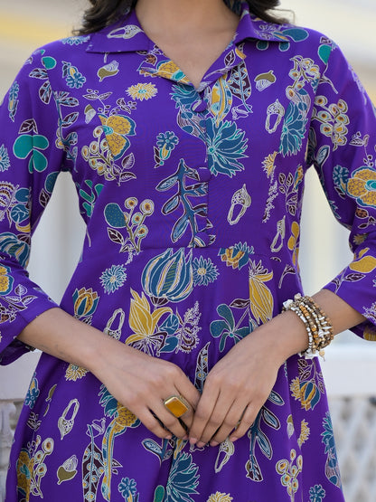 Floral Printed Rayon Co-Ord Set