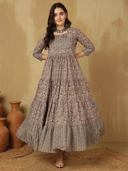 Glam Roots grey cotton printed kurta – wholesale manufacturer & exporter from India