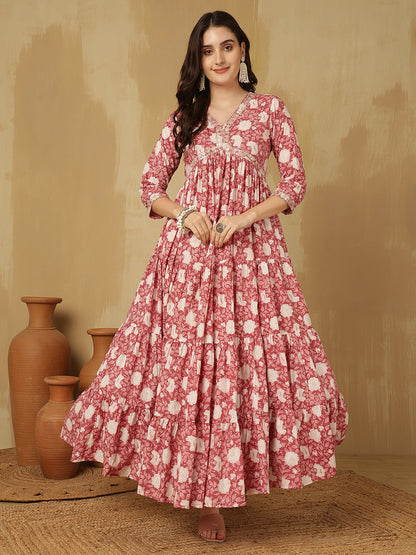 Glam Roots pink cotton printed kurta – wholesale manufacturer & exporter from India