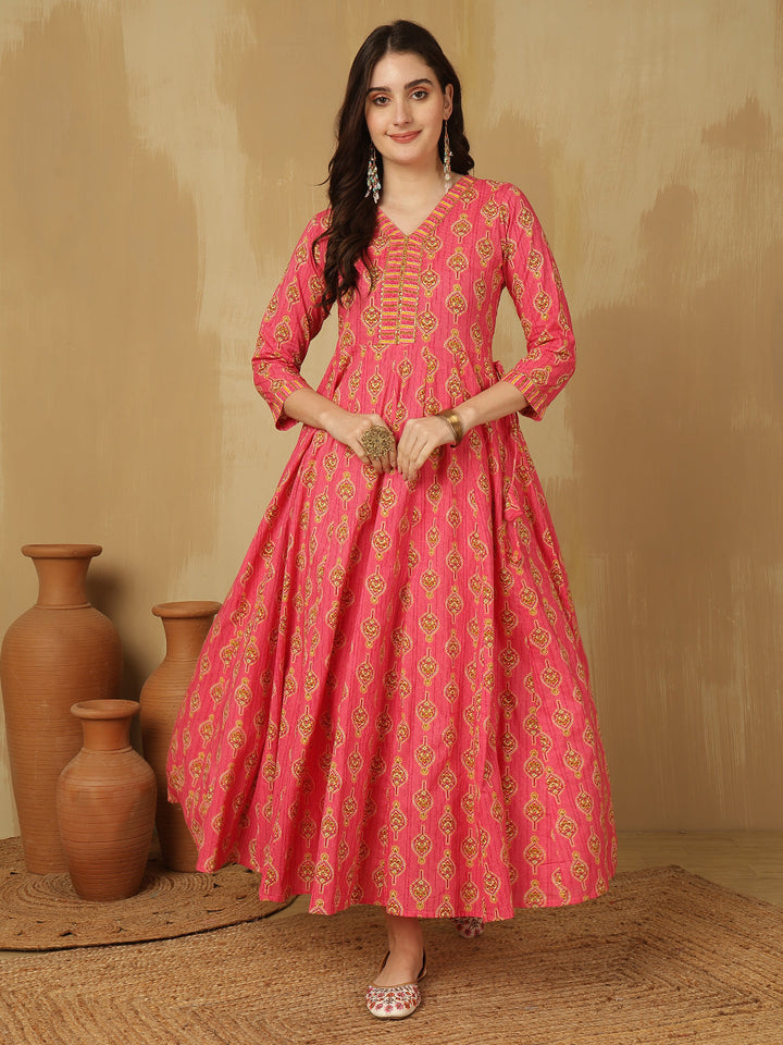 Glam Roots pink cotton printed kurta – wholesale manufacturer &amp; exporter from India