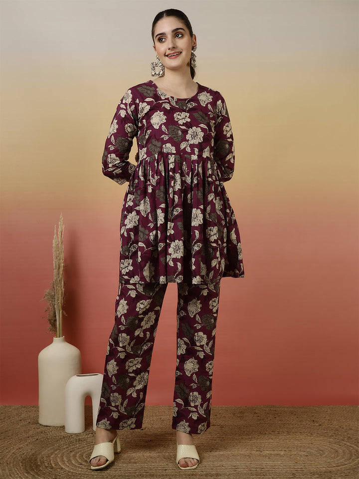 Glam Roots purple cotton printed trouser – wholesale manufacturer &amp; exporter from India