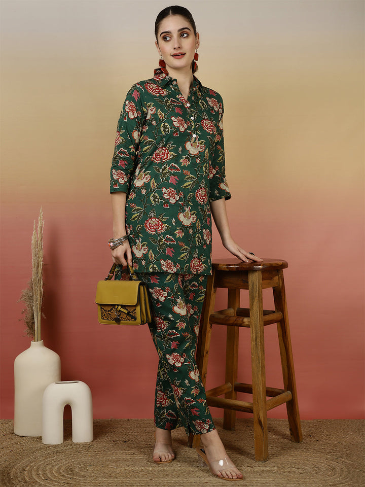 Glam Roots green cotton printed trouser – wholesale manufacturer &amp; exporter from India