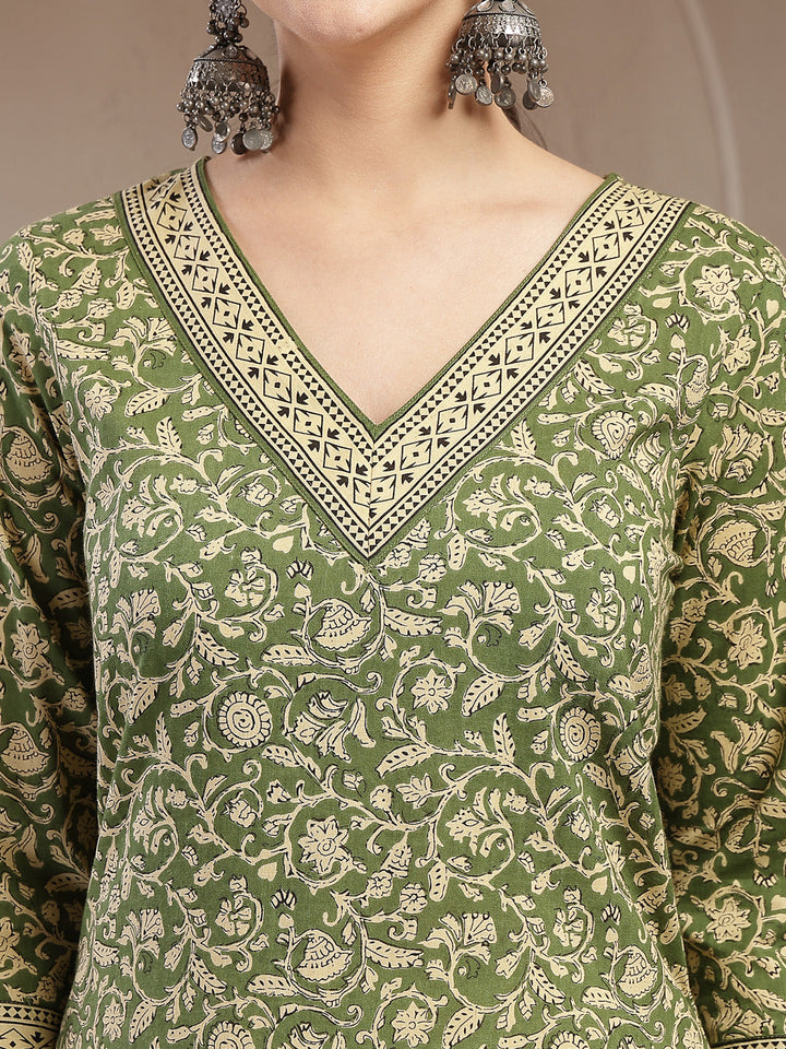 Ethnic Printed Cotton Straight Kurta
