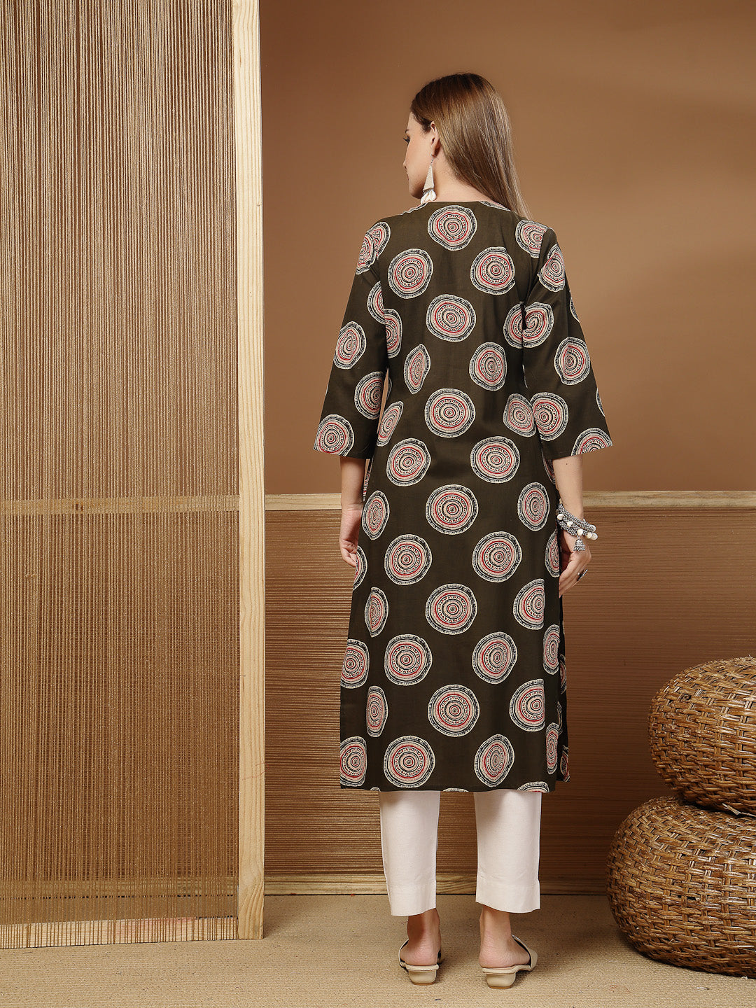Block Printed Cotton Straight Kurta