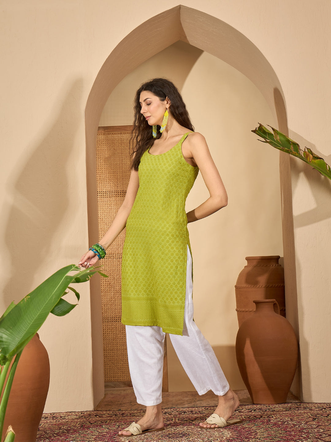 Chikankari Rayon Straight Kurta