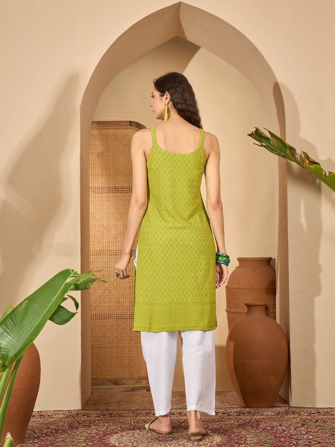 Chikankari Rayon Straight Kurta