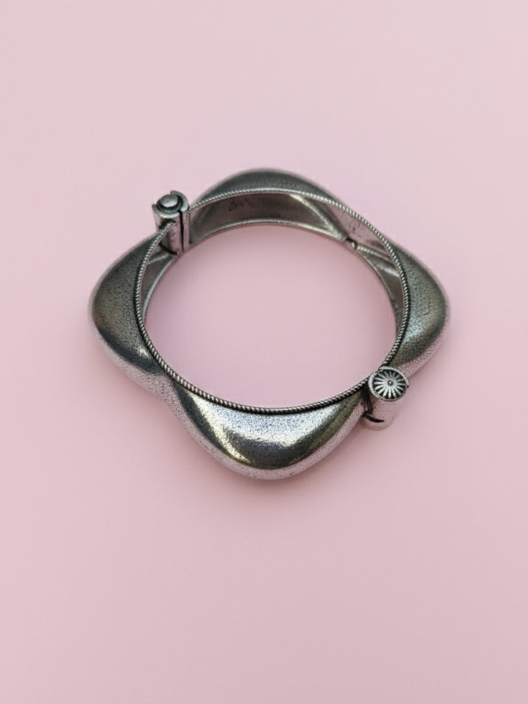 Silver Oxidized Brass Kada