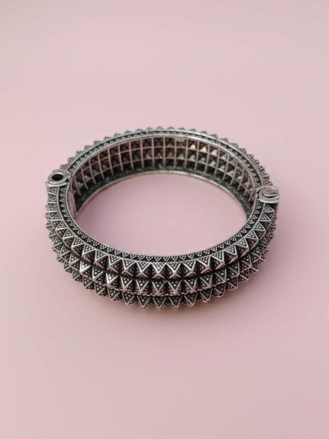 Silver Oxidized Brass Kada