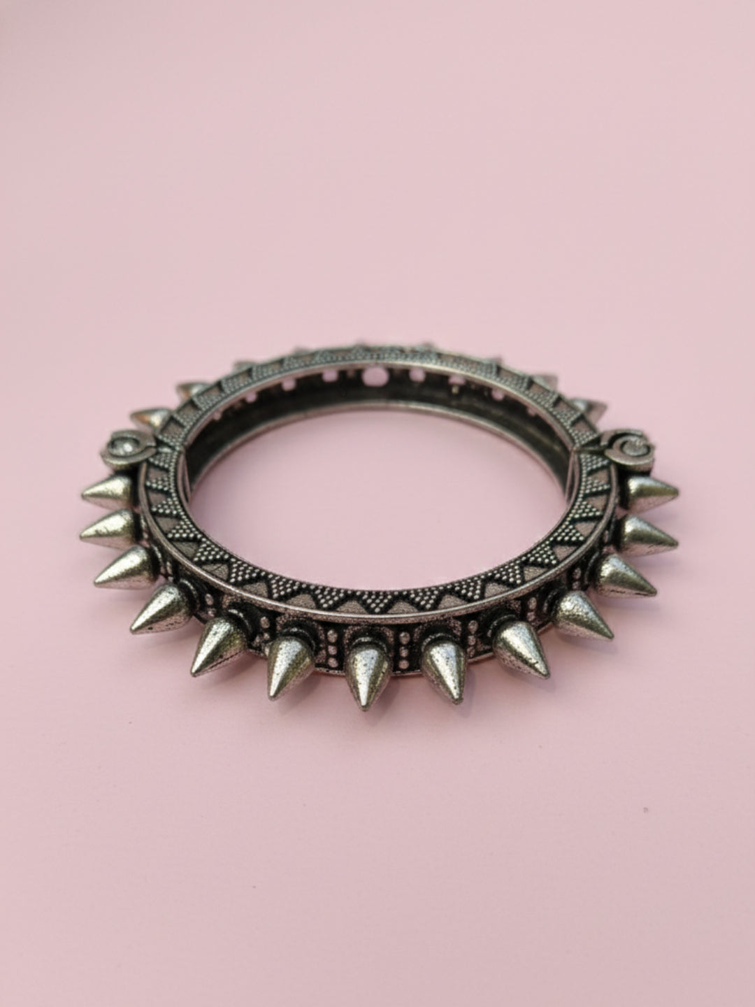 Silver Oxidized Brass Kada