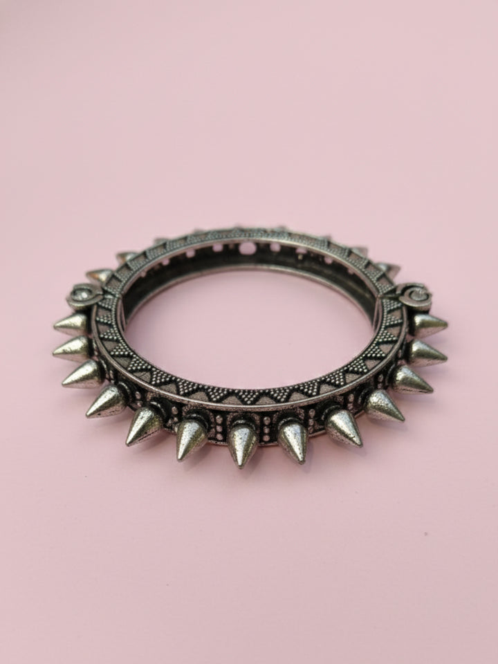 Silver Oxidized Brass Kada