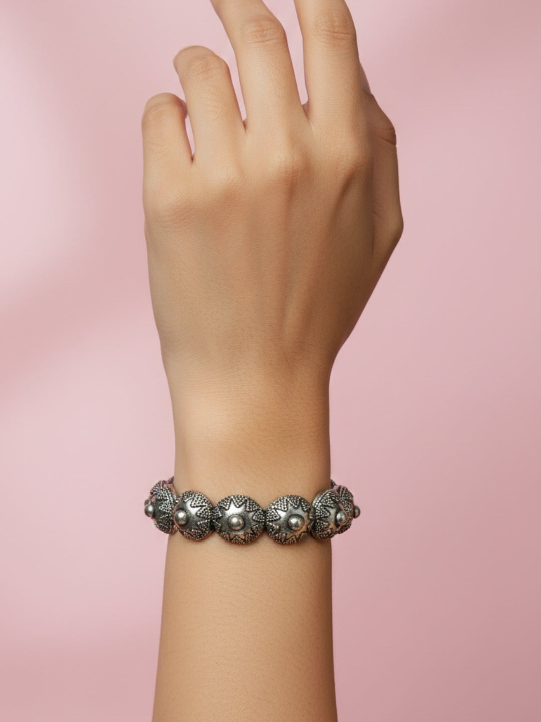 Silver Oxidized Brass Kada